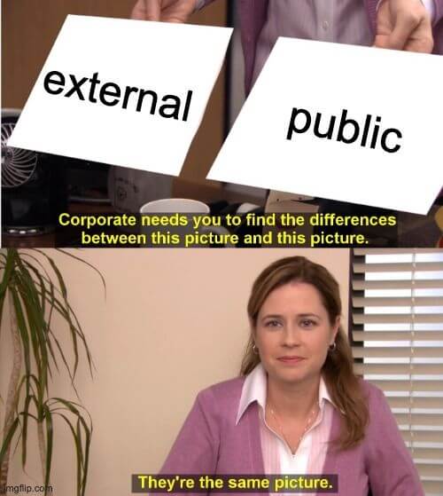 External and public variable difference!